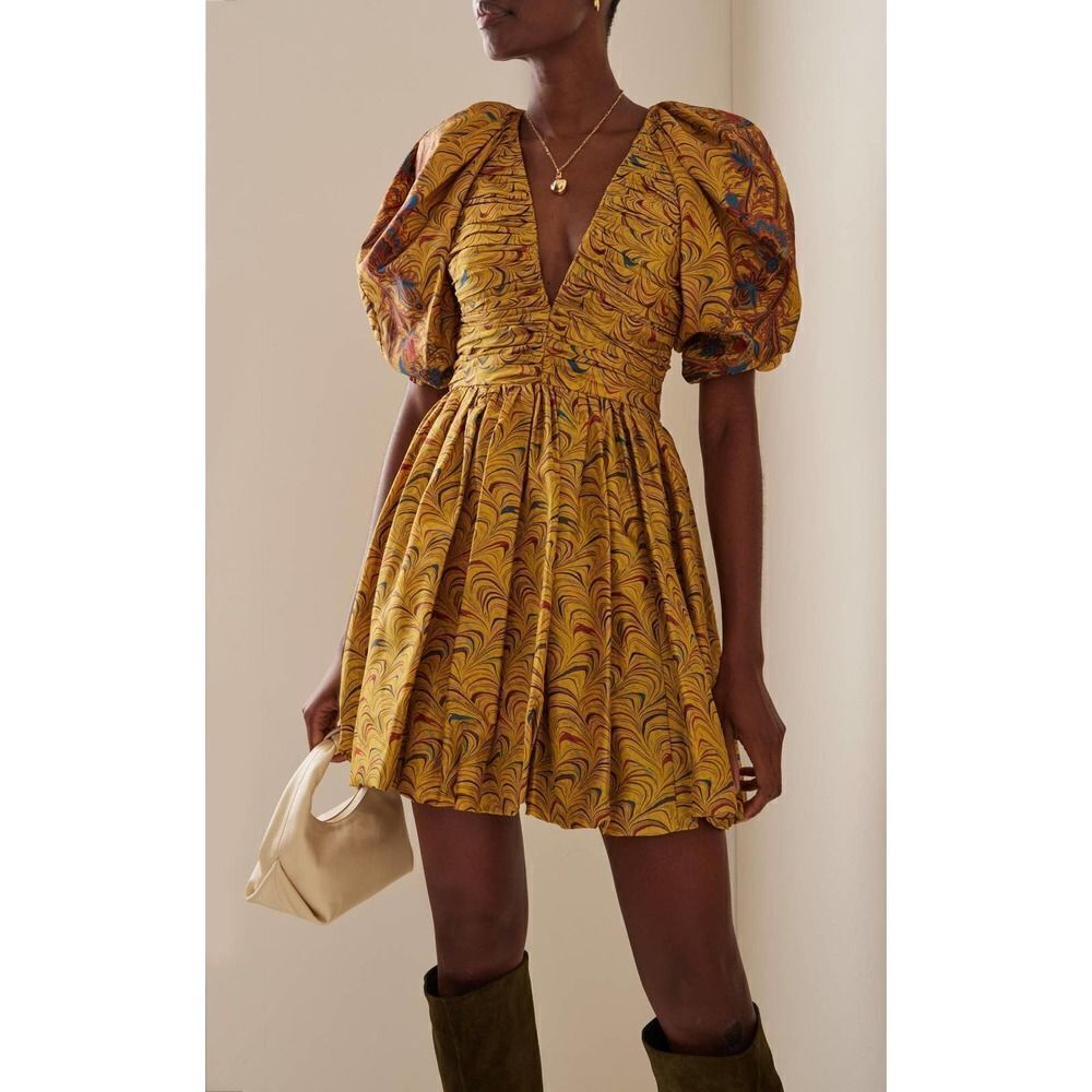 Ulla Johnson Gwen Mini Dress in Tigers Eye US0